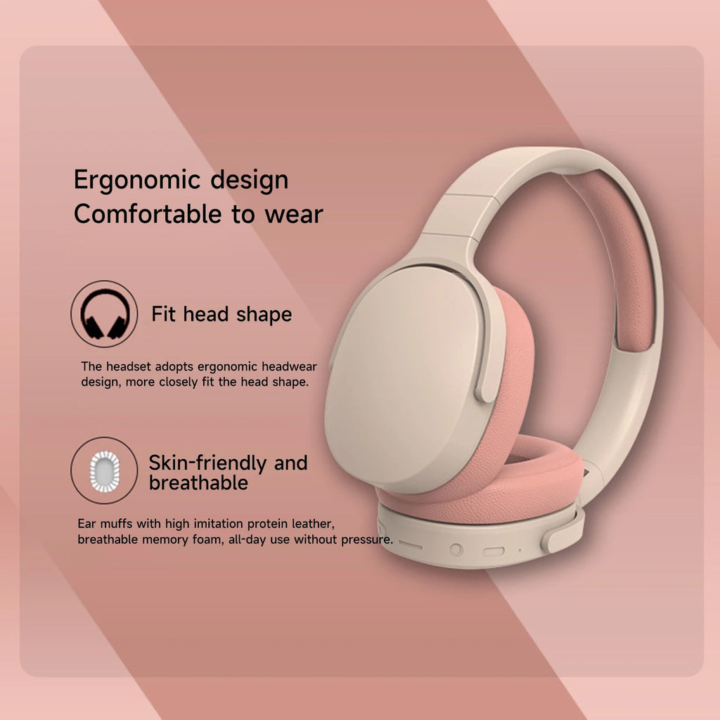 Foldable Wireless Bluetooth 5.1 Noise-Canceling Headphones