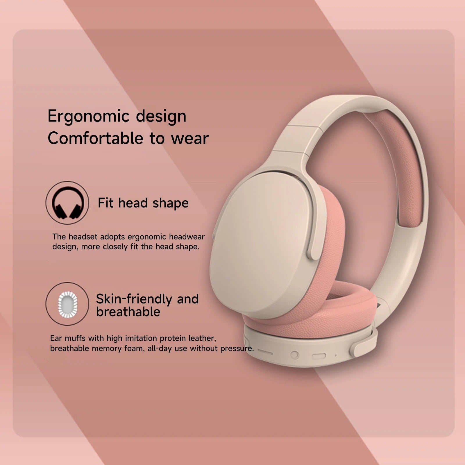 Foldable Wireless Bluetooth 5.1 Noise-Canceling Headphones