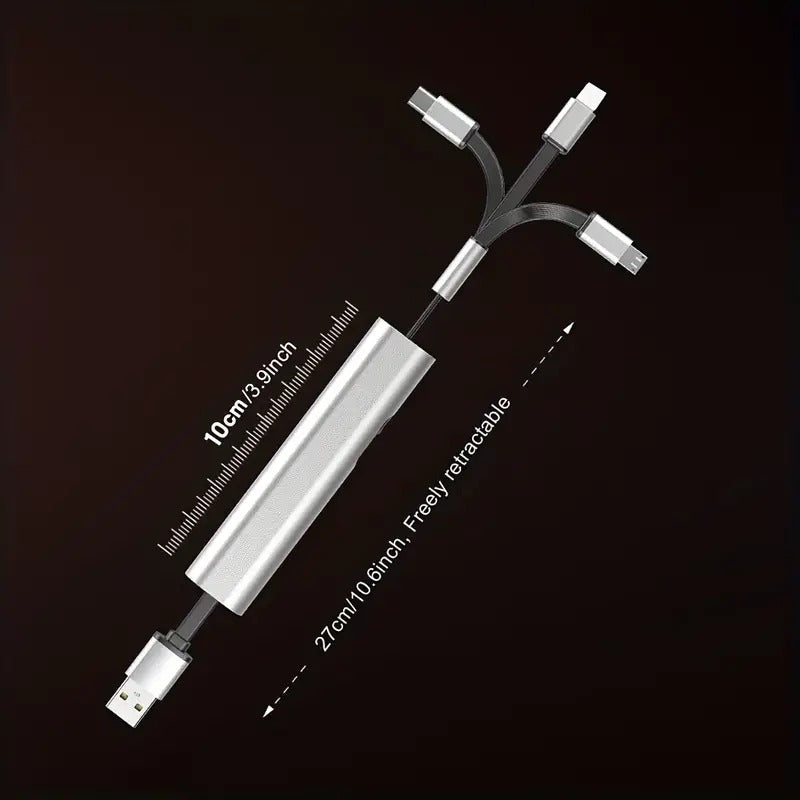 Portable Telescopic Data Cable - Type-C, Micro, Apple